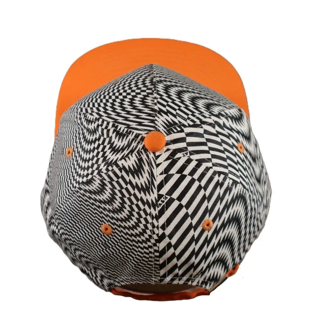 Airwalk Checkerboard Optical Illusion Hat‎ Orange Strapback Skate Cap
